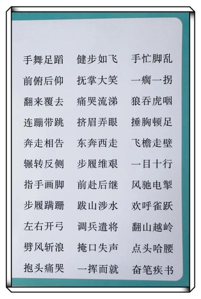 动作画词语有哪些_如何教孩子画动作词