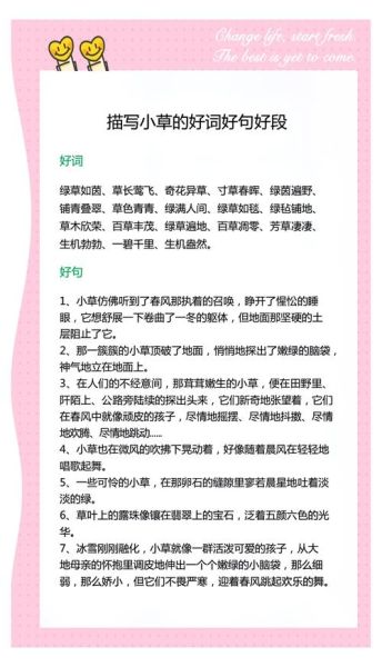 描写小草旺盛的词语有哪些_怎么用