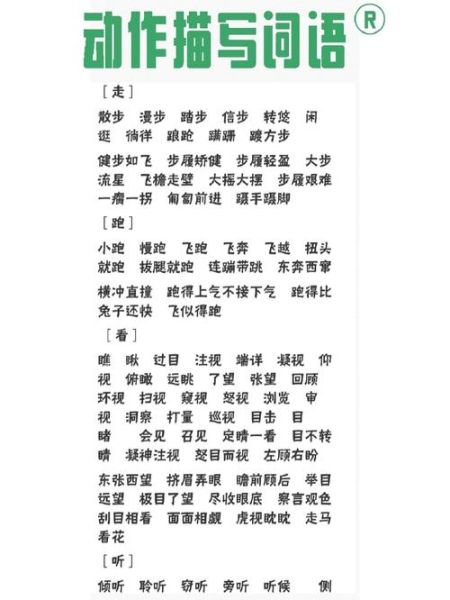 幼儿动作描写词语有哪些_如何运用