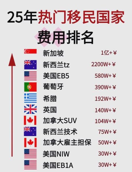 多少钱可以移民_各国移民费用对比