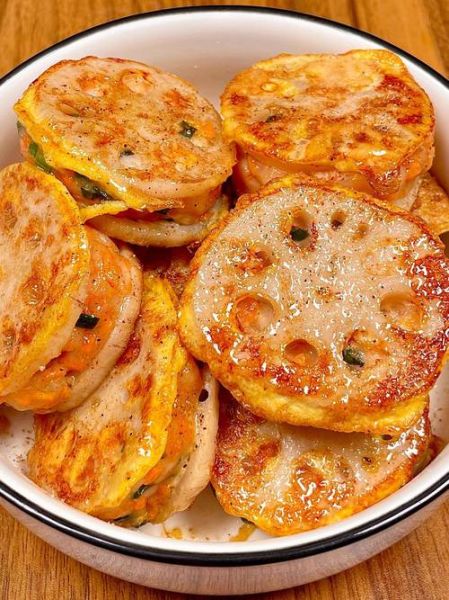 糯米粉藕饼的做法大全_糯米粉藕饼怎么做才酥脆