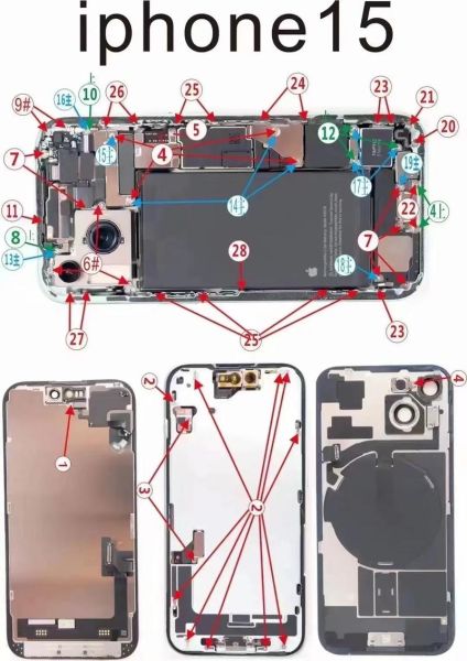 手机内部结构图怎么看_拆机后各零件名称