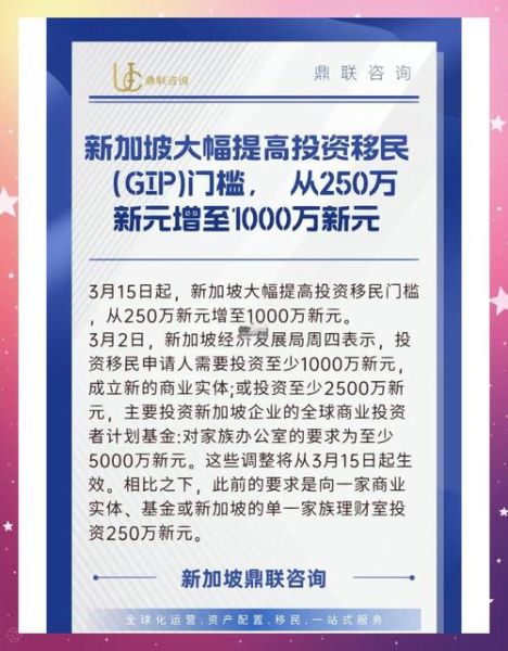 新加坡投资移民多少钱_申请条件