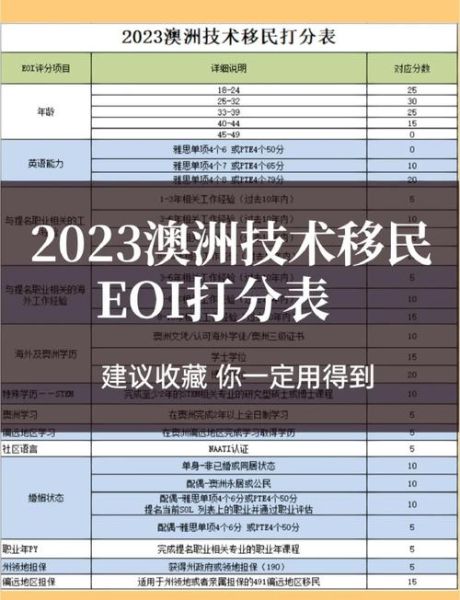 澳洲技术移民流程_如何打分