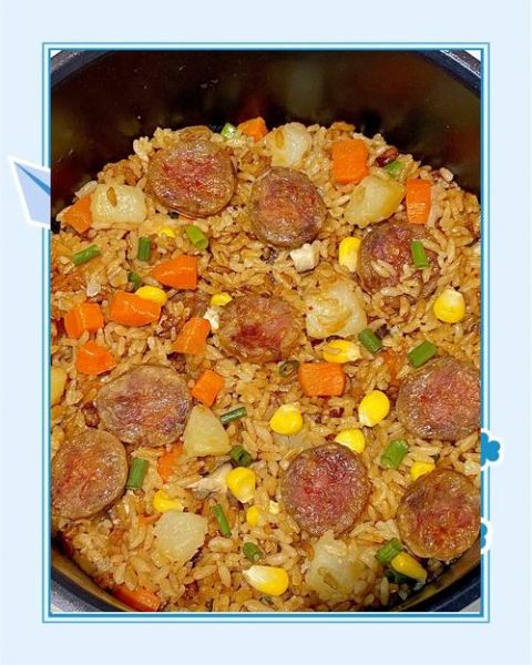 电饭锅腊肠焖饭怎么做_腊肠焖饭用生米还是熟米
