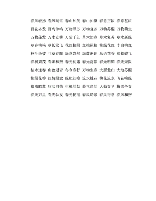 描写春天景色的四字词语有哪些_如何用在作文里