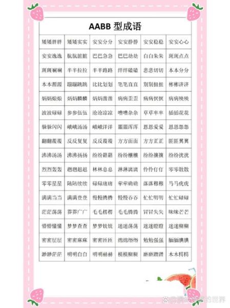 仿写词语aa bb式有哪些_如何快速掌握