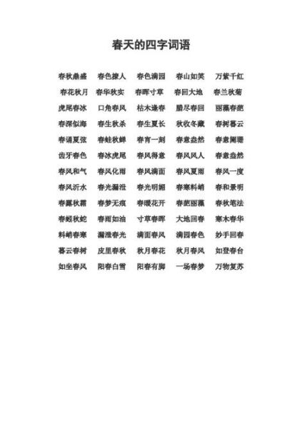 春天四字词语aabb有哪些_怎么用