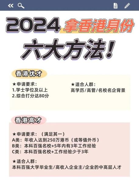 香港移民方式有哪些_如何申请香港身份