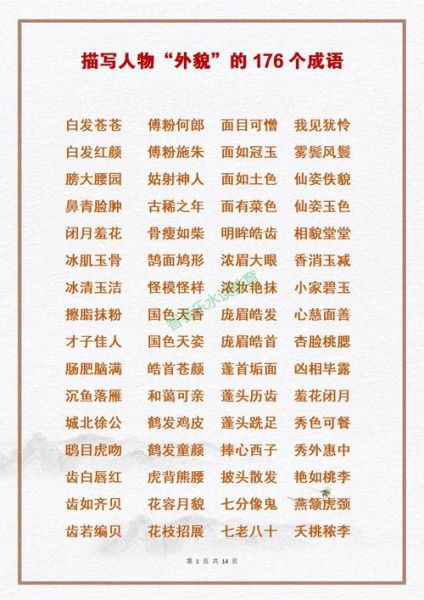 描写人物外貌的词语有哪些_如何描写人物外貌