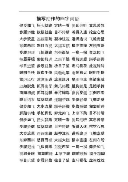 描写动作分解词语有哪些_如何精准运用