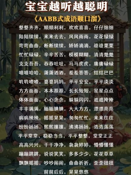 花花绿绿aabb词语有哪些_如何教孩子记忆