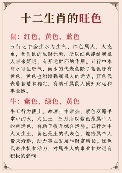属相年份颜色查询_本命年幸运色怎么选