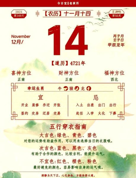 黄历属相排序_如何快速查询每日宜忌