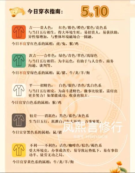 看运势穿衣服颜色怎么选_每日五行穿搭指南