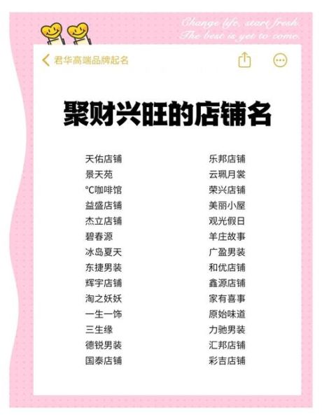 财运好的店名怎么取_财运好的店名有哪些